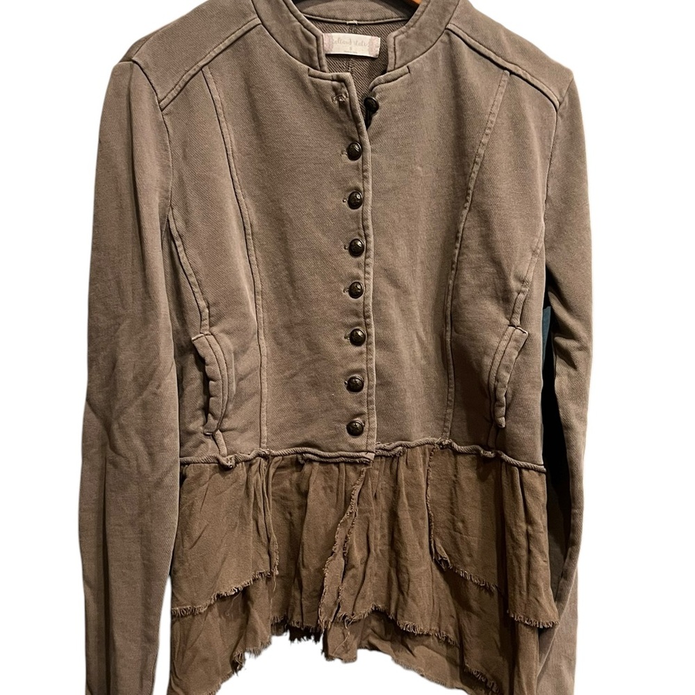 Women's olive green Jacket with Button Detail